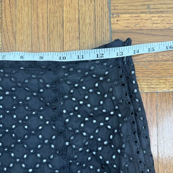 Rene Pontier NY Paris black midi flare skirt Boho Style Vintage Sz 8 - Picture 5 of 11